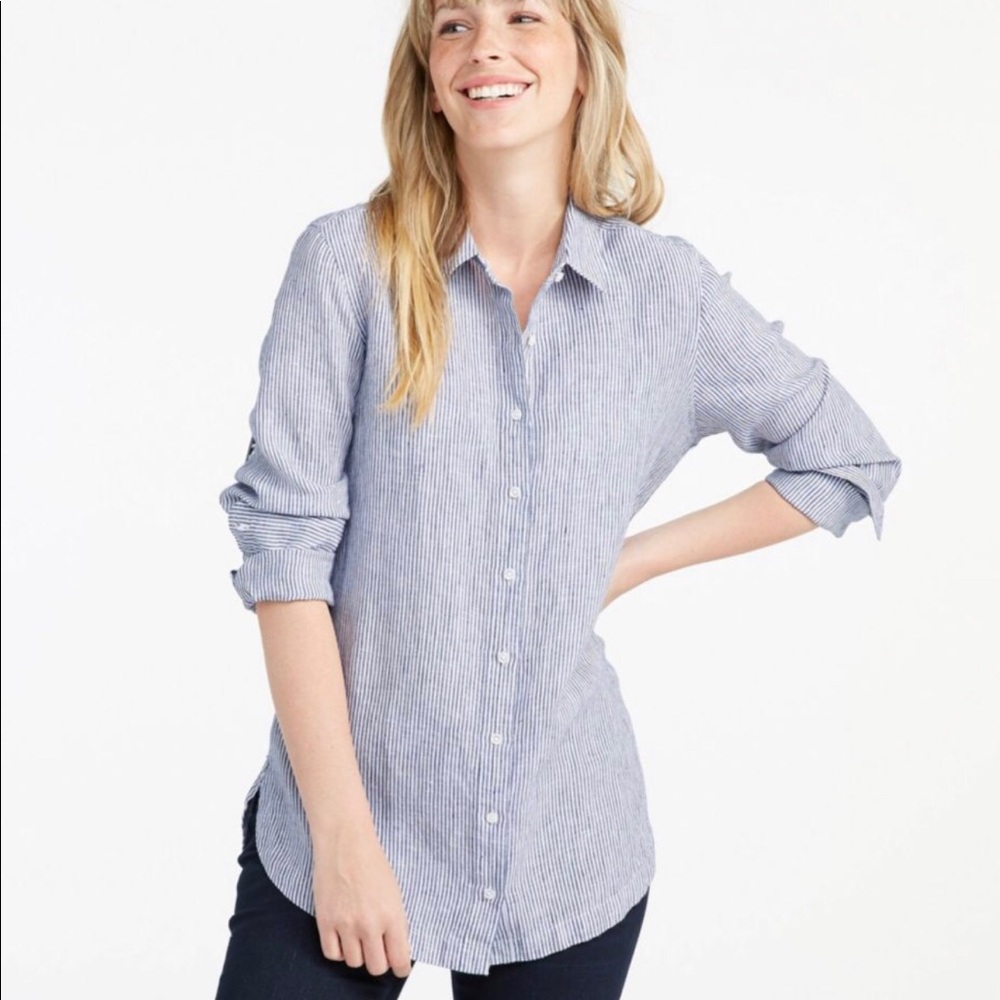 LL Bean Linen Button front Tunic